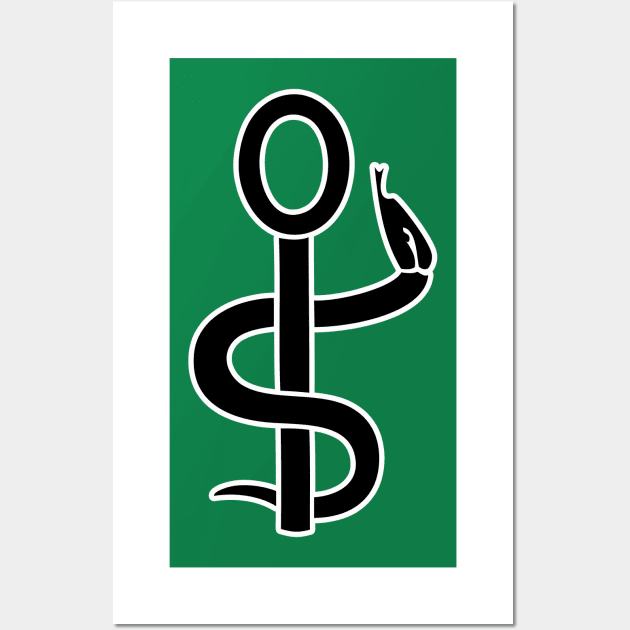 caduceus aids medecine Wall Art by Huggy Mauve